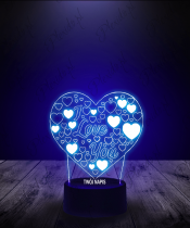 Lampka LED 3D Plexido Prezent na Walentynki Love Serce Serca - 2