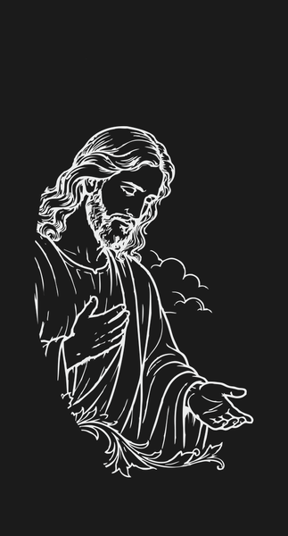 Jezus z wyciągniętą dłonią