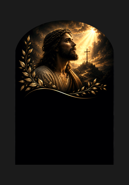 Jezus z krzyżem w tle