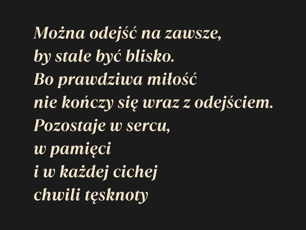 Od Kogo Dla Kogo Można odejść na zawsze, by stale…