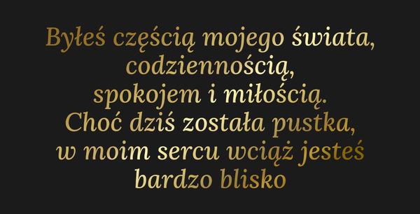 Od Kogo Dla Kogo Byłeś częścią mojego świata,…